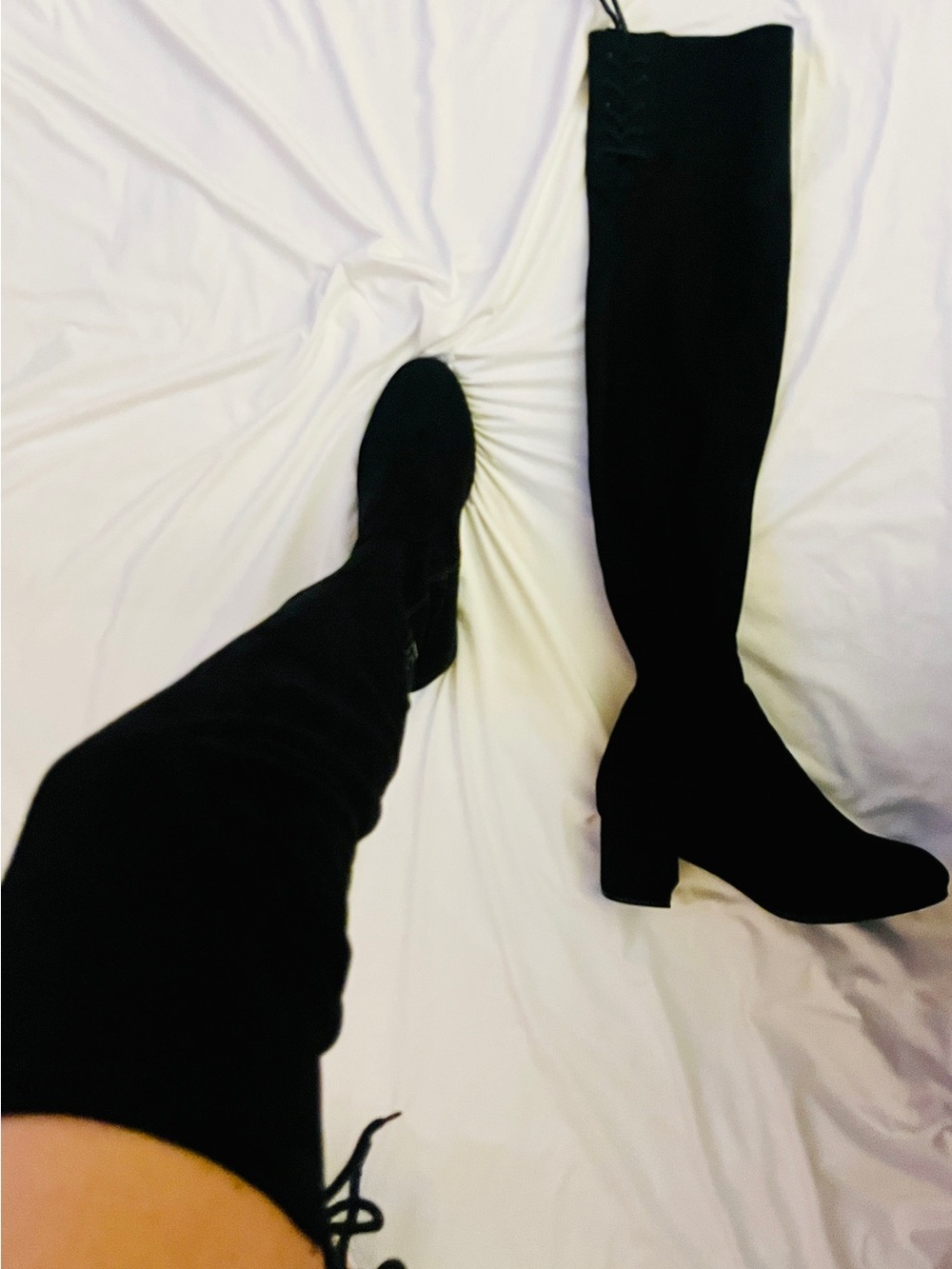 Dream Pairs Black Over-the-Knee Chunky Heel Boots Perfect for Costumes